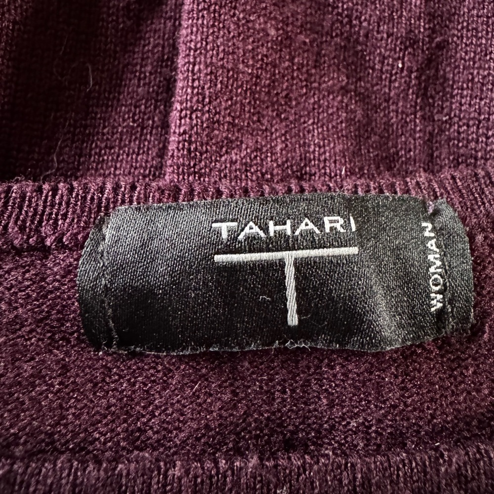 Tahari Long Sleeve Top in Deep Plum Purple 2X - Picture 2 of 6